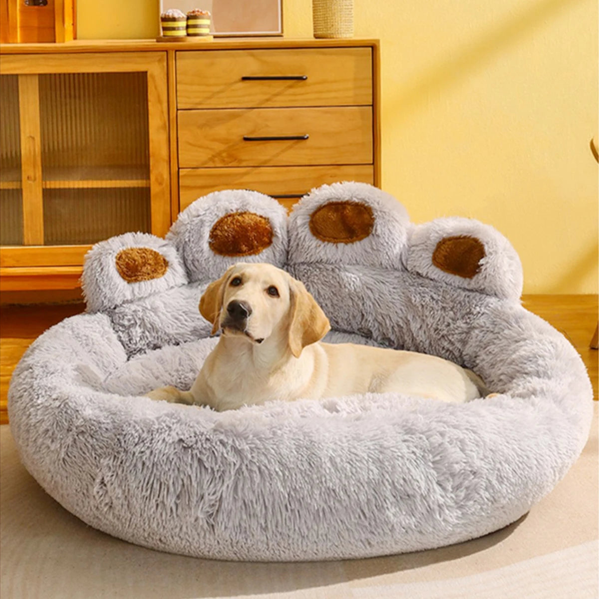 Panier pour Chien et Chat ultra doux -couchage Apaisant pour Petits et Grands Chiens